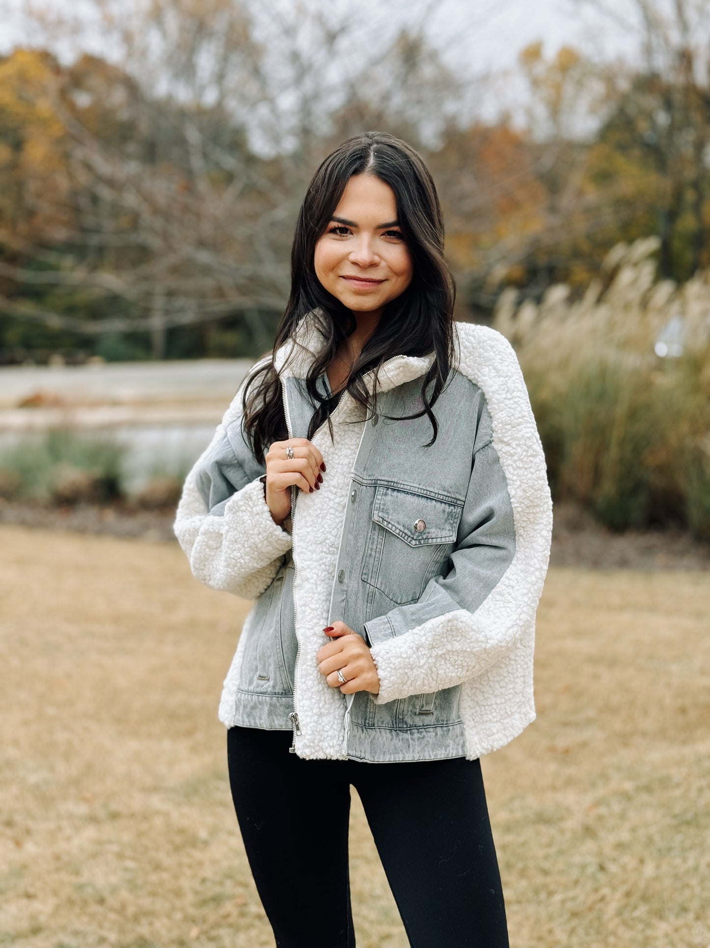 Oversized Denim/Sherpa Jacket