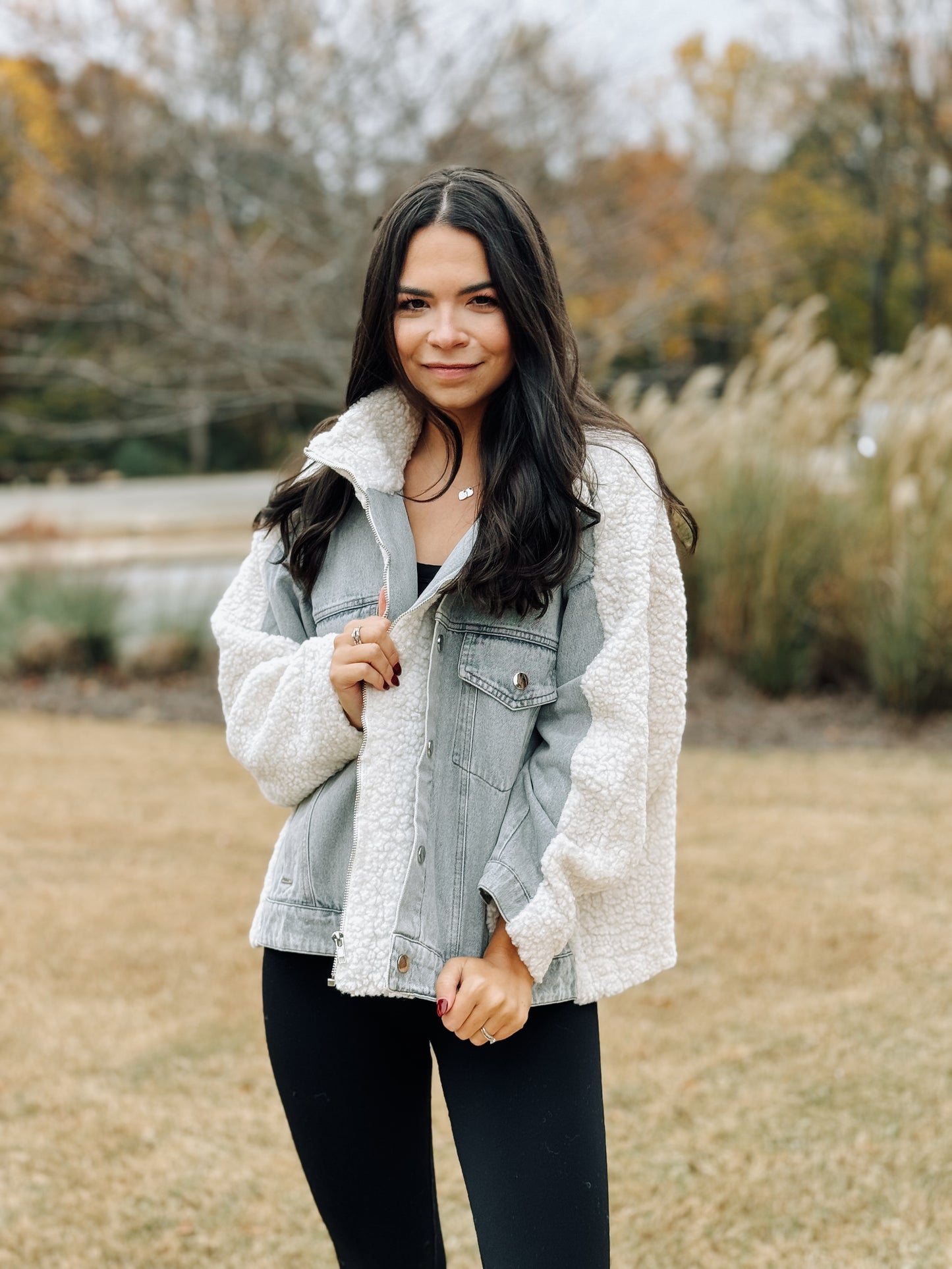 Oversized Denim/Sherpa Jacket
