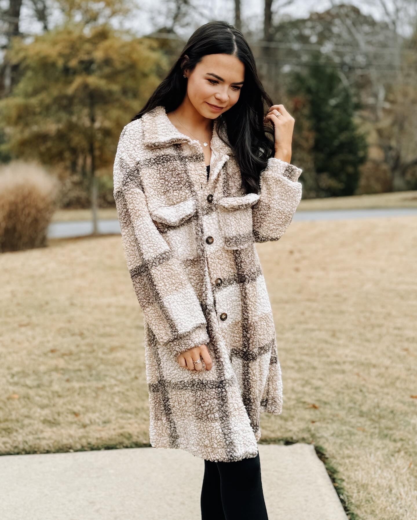 Leya Plaid Midi Coat