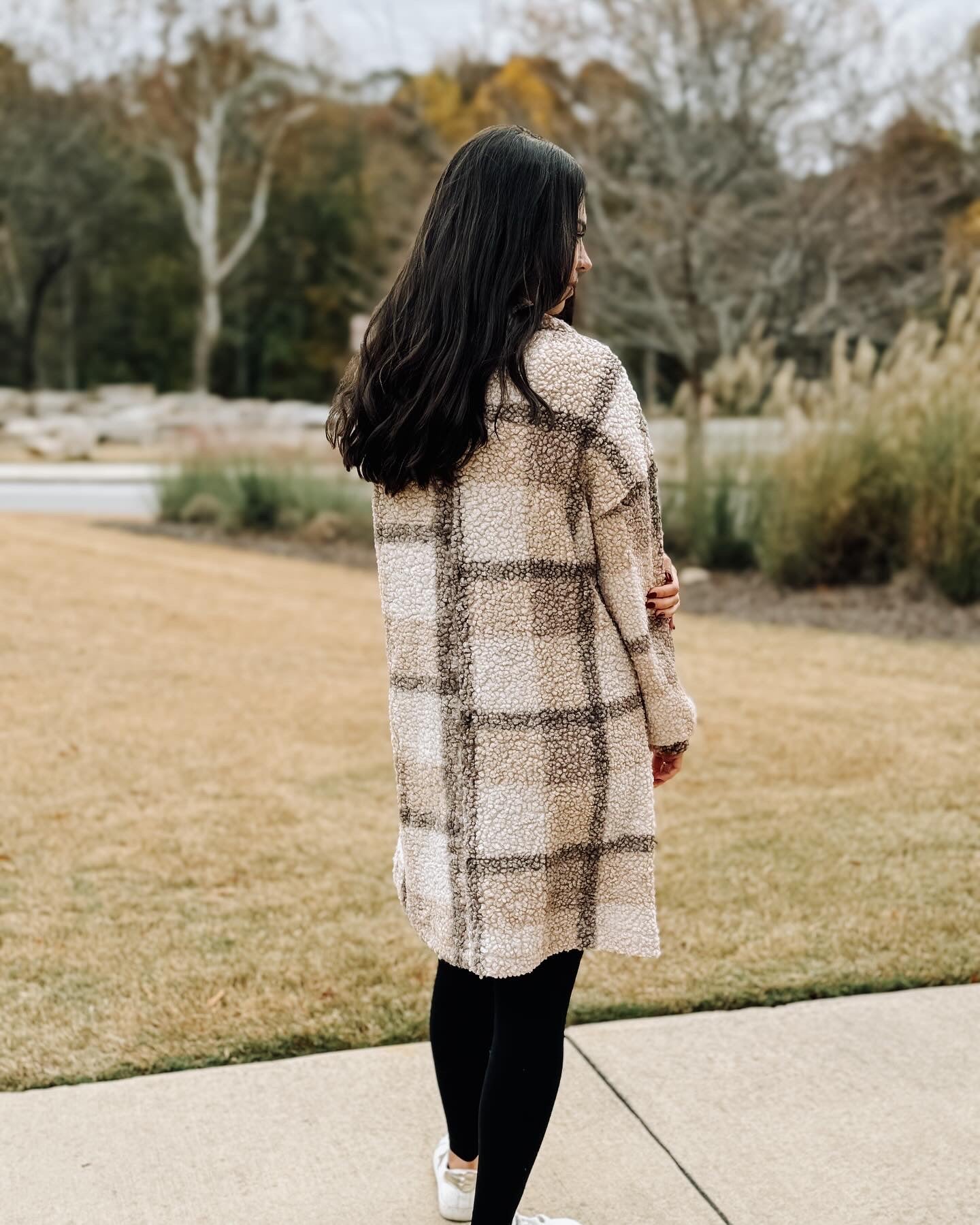 Leya Plaid Midi Coat