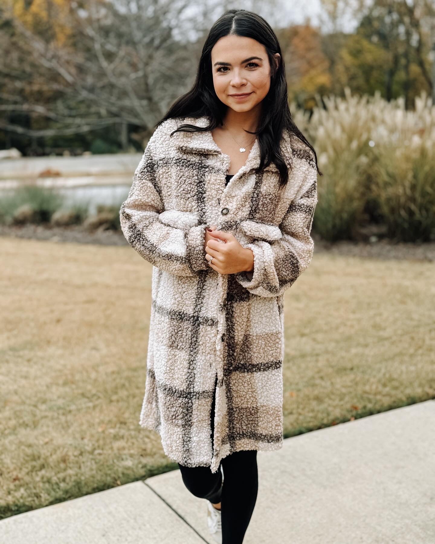 Leya Plaid Midi Coat