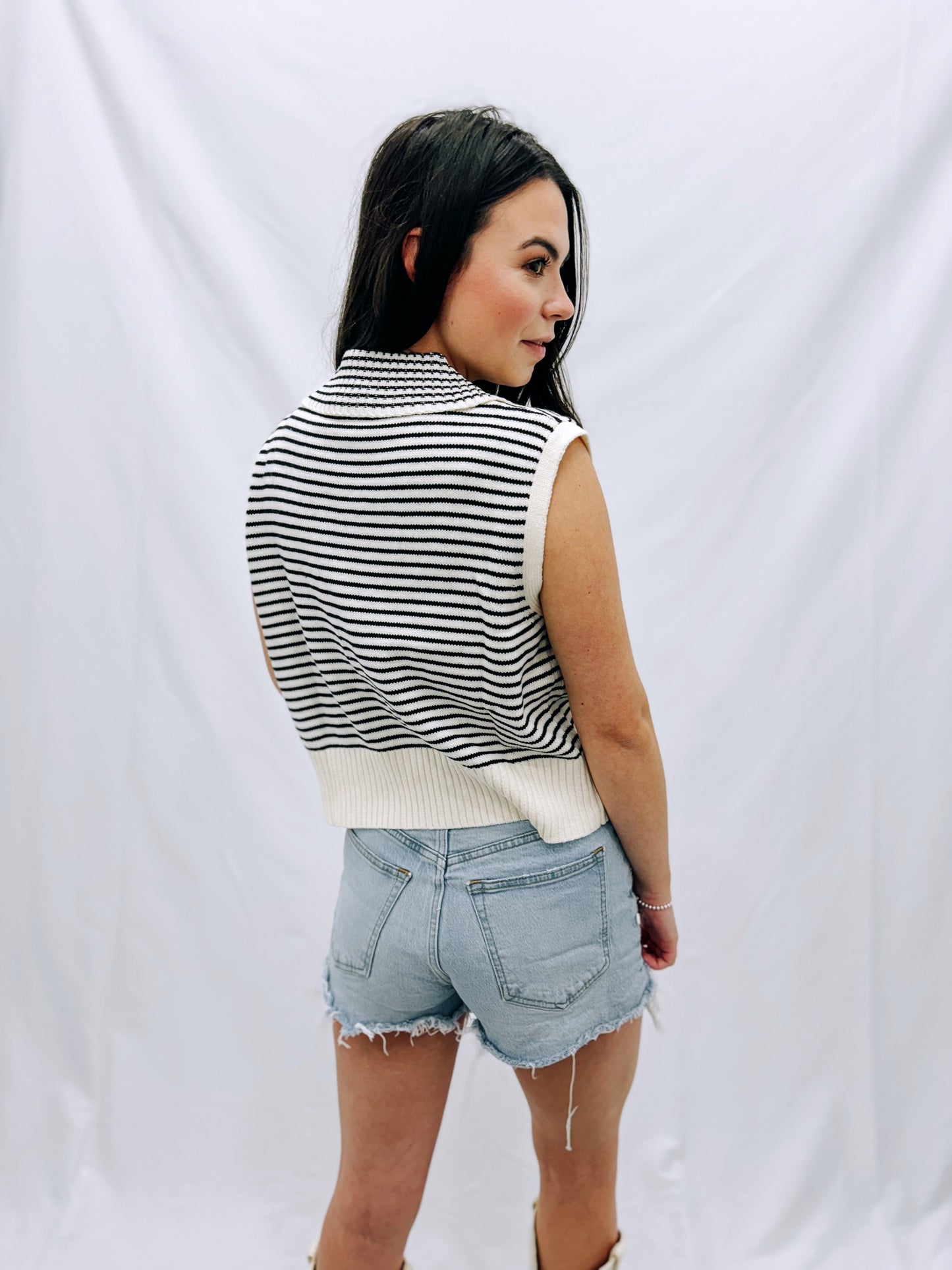 Striped Sleeveless Sweater