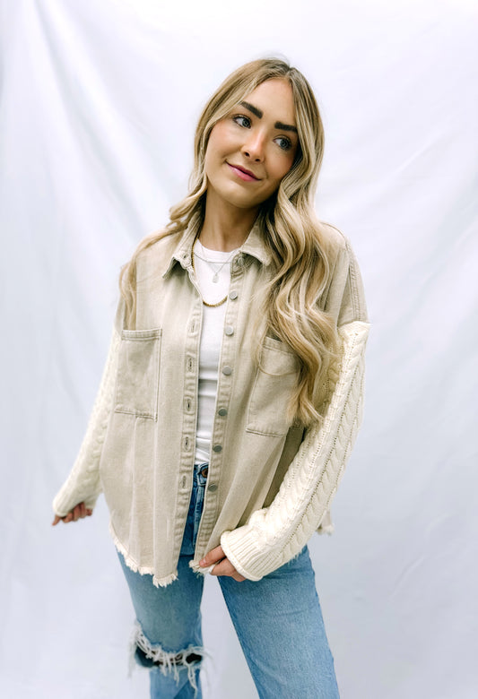 Tatum Sweater Sleeve Shacket