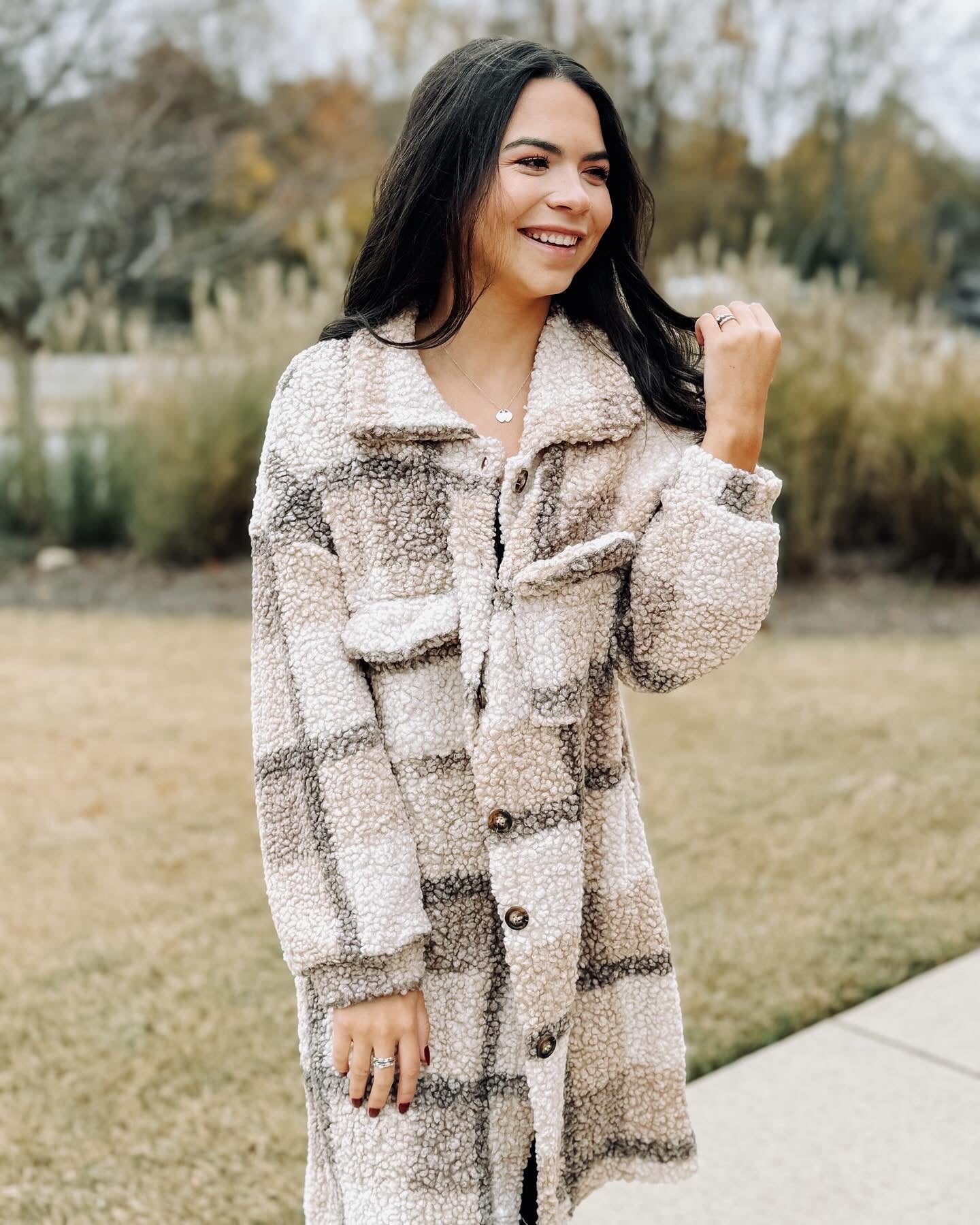 Leya Plaid Midi Coat