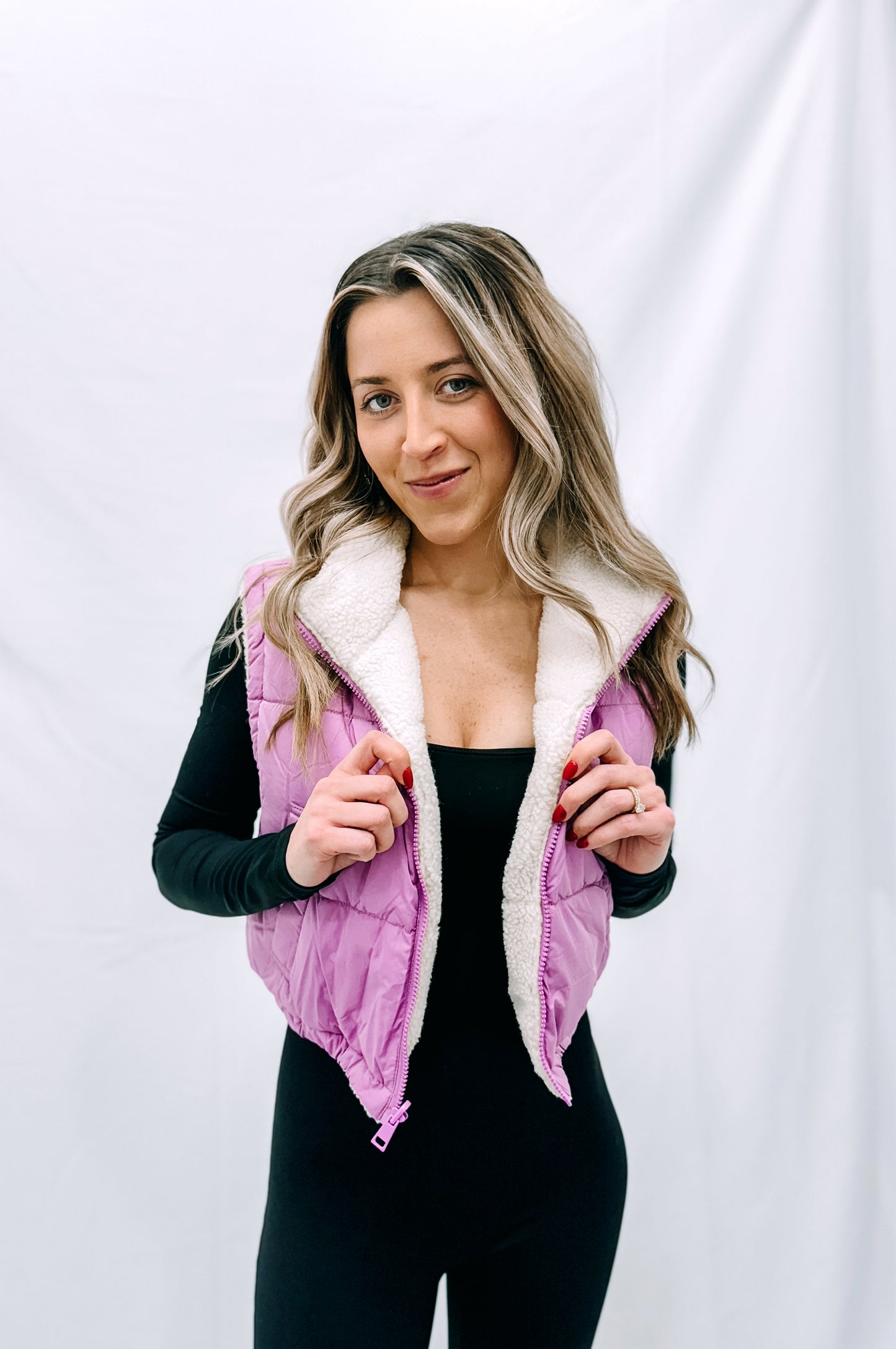 Cropped Reversible Puffer Vest